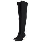 Load image into Gallery viewer, Stretch Women Thigh High Sock Legging Boots Black Over The Knee High Boot Ladies Long Tall Winter Shoes
