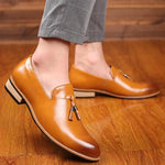 Load image into Gallery viewer, Men Slip on Dress Office Wedding Shoes Men Pointed Toe Dress Leather Shoes Luxury Italian Style Formal Party Shoes  hj65
