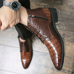 Load image into Gallery viewer, Korean Fashion Casual Hair Stylist Formal Wear High-Top Leather Shoes
