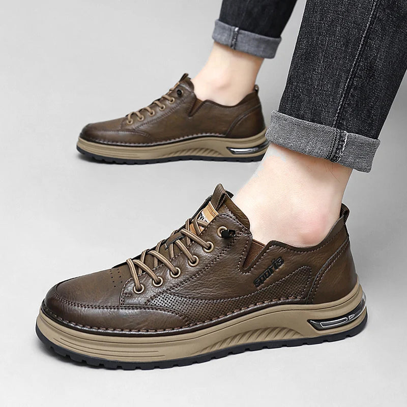 High Quality Genuine Leather Loafers Casual Shoes Luxury Brand Mens Flats Sneakers Shoes