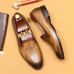 Load image into Gallery viewer, Vintage Mens Dress Shoes Loafers Luxury Genuine Leather 2024 New Brand Designer Shoes
