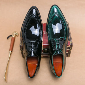 Italian Oxford Shoes For Men Luxury Patent Leather Wedding Shoes Pointed Toe Dress Leather Shoes