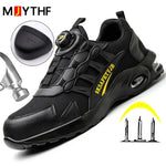 Load image into Gallery viewer, Men&#39;s Rotating Button Safety Shoes Steel Toe Workhoes Puncture-Proof work Boots Air Cushion Men Boots
