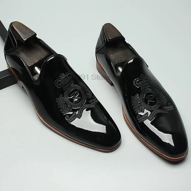 Autumn Summer Style Mens Loafers Oxford Shoe Wedding Party Dance Black Genuine Leather Shoes