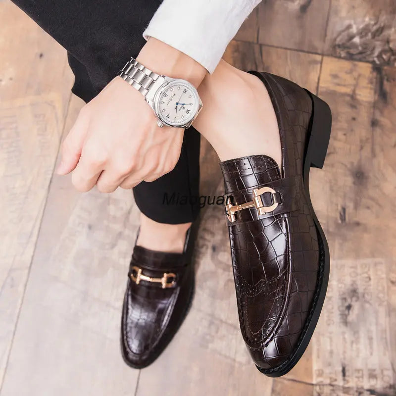 Men Formal Business Shoes Luxury Men's Dress Shoes Male Casual Leather PU Wedding Party Loafers