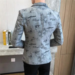Load image into Gallery viewer, Men Blazer High-quality Men Korean Version of The Printed Slim Formal Wedding Party Prom Suit Jacket
