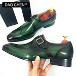 Load image into Gallery viewer, LUXURY BRAND MEN&#39;S LOAFERS MONK STRAP SHOES BLACK GREEN WINGTIP MENS
