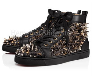 Men's Shoes Accessories High Top Men's Shoes Sneakers Glitter Rivets Lace Up Casual Shoes