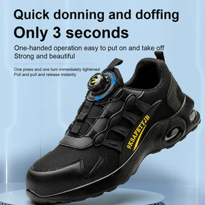 Men's Rotating Button Safety Shoes Steel Toe Workhoes Puncture-Proof work Boots Air Cushion Men Boots