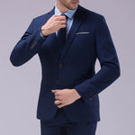 Load image into Gallery viewer, Wedding Suit For Men Set Elegant Blazers Formal 2 Pieces Full Jackets Pants Classic Business Coats
