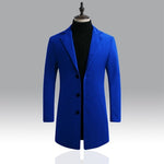 Load image into Gallery viewer, Men&#39;s Casual Long Windbreaker Jacket / Male Solid Color Single Breasted Trench Coat Jacket

